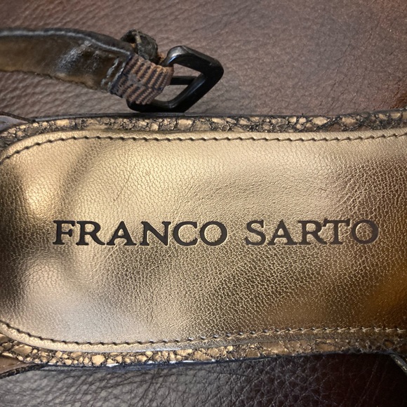 BNWOB FRANCO SARTO Gladiator Flat Sandals in Distressed Bronze Leather, size 8 - Picture 6 of 6